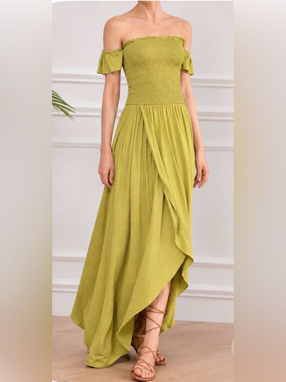 Revolve | Young Fabulous & Broke Frida Smocked Bodice On/Off Shoulder Maxi Dress